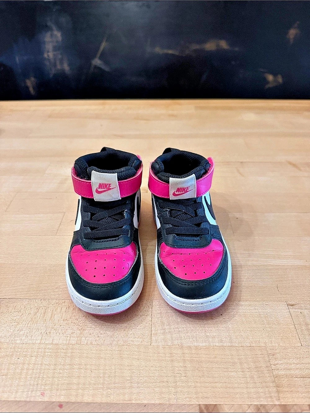 Nike Kids High-Top Sneakers in Pink & Black